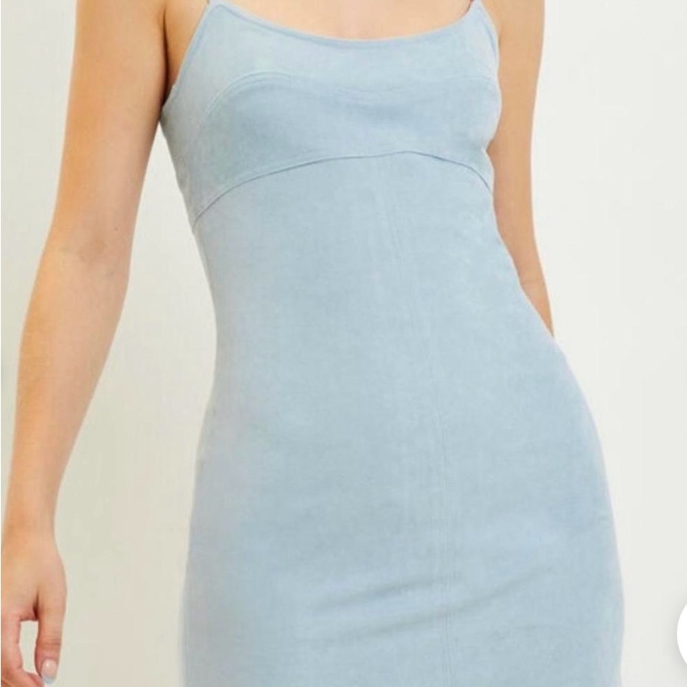 Lottie Moss Blue Mini Textured Cami Bodycon Dress